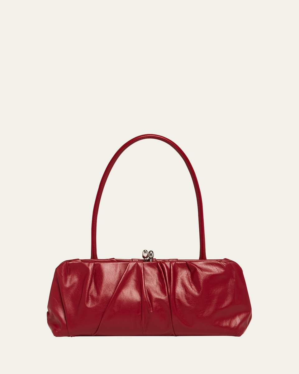 Goji Small Pleated Calfskin Shoulder Bag